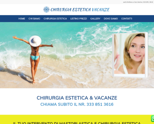 Anteprima del sito Chirurgia Estetica Vacanze