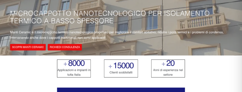 Anteprima del sito Manti Ceramic Italia