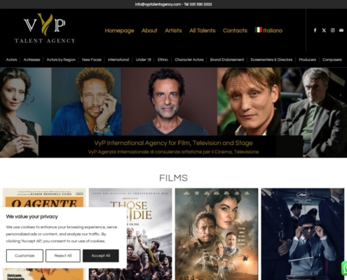 Anteprima del sito Vyp Talent Agency